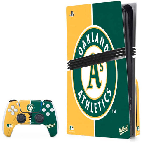 MLB Oakland Athletics Split PS5 Pro Disk Bundle  Skin
